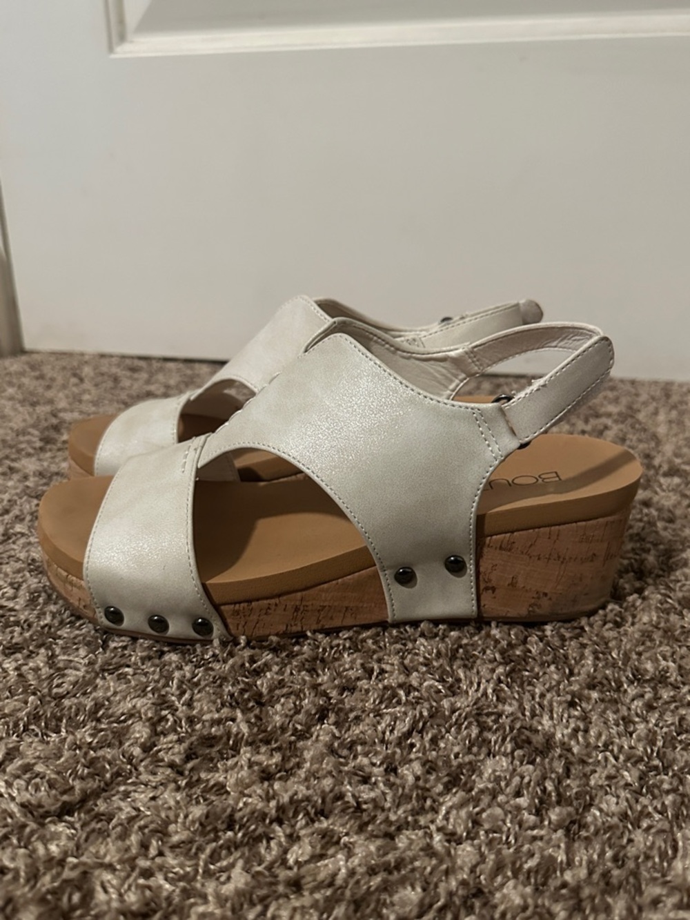 Corkys Volta II Wedge Slingback Sandals in White